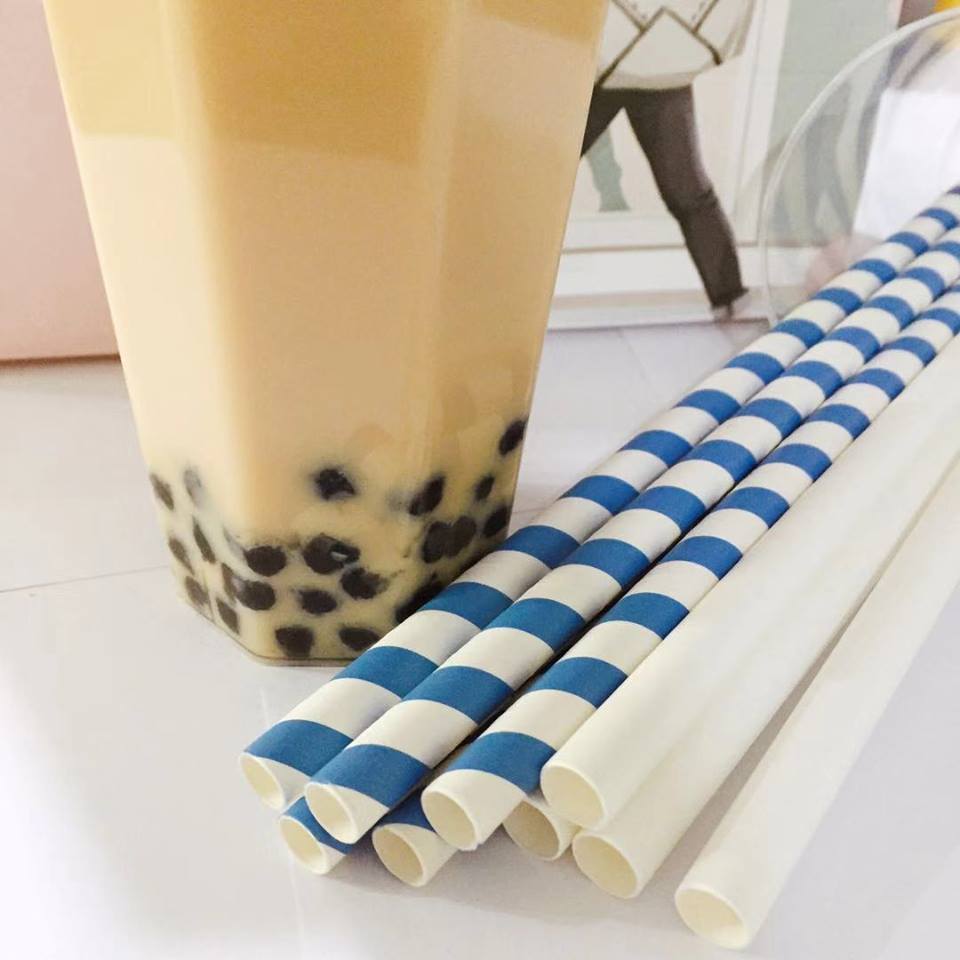 Disposable Coffee Tea Diagonal Cut and Flexible Paper Straws