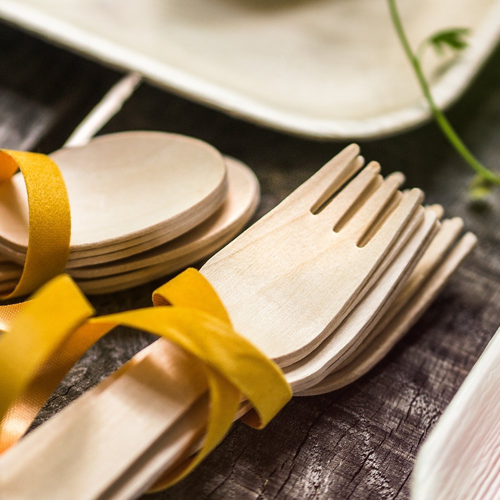 Biodegradable Fast Food Wooden Cutlery Knife Fork Spoon